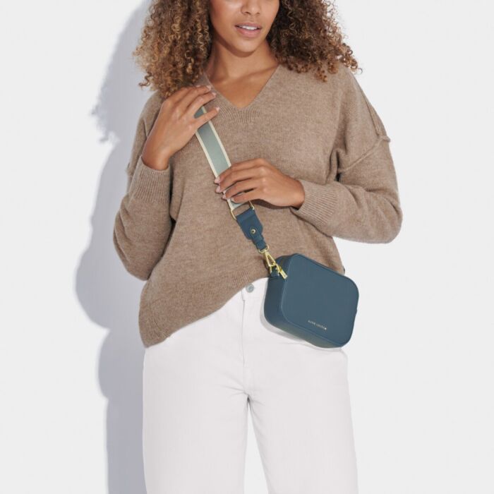 Katie Loxton Zana Mini Canvas Strap Crossbody Bag - Navy Blue
